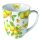 Becher 0,4L Ø 10cm Höhe 10,5 cm frische Zitronen Schmetterlinge weiß