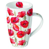 Becher 0,6L Ø 9cm Höhe 15 cm Mohnblumen...
