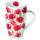 Becher 0,6L Ø 9cm Höhe 15 cm Mohnblumen weiß