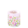 Kerze Ø 7,5cm Höhe 9 cm Blumen Pastelfarben pink