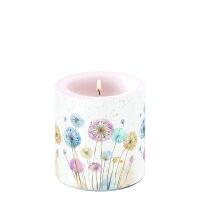 Kerze Ø 7,5cm Höhe 9 cm Pusteblumen