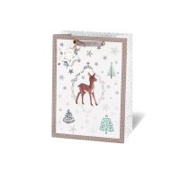 A Weihnachten  Geschenktasche A4-Format Bambi Sterne