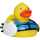 Wassersport-Ente Quietscheente Badeente SUP Surfer ca. 8 cm gross Standup-Paddeling