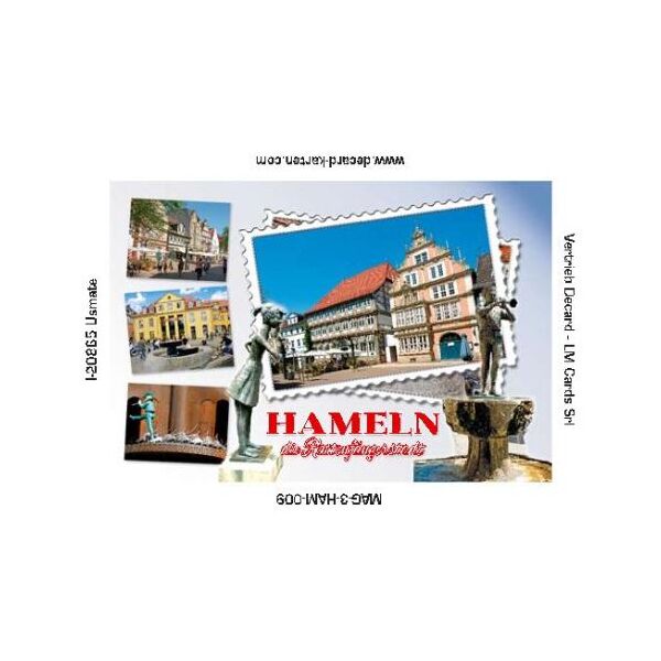 Hameln Kühlschrankmagnete Postkartenmotiv Die Rattenfängerstadt