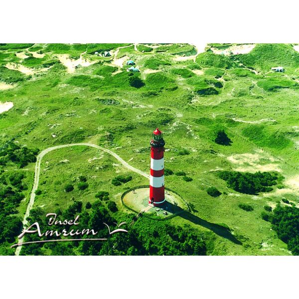 Insel Amrum Postkarte Ansichtskarte Leuchtturm Luftaufnahme