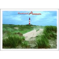 Insel Amrum Postkarte Ansichtskarte Düne Leuchtturm