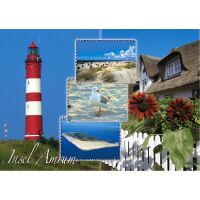 Insel Amrum Postkarte Ansichtskarte Briefmarken 5 Motive
