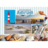 Nordseeinsel Amrum Postkarte Ansichtskarte Flaschenpost...
