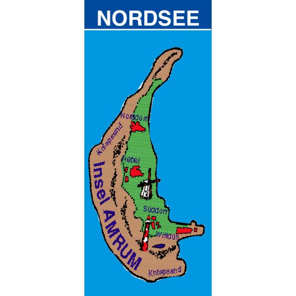 Insel Amrum Feuerzeuge Landkarte Leuchtturm Windmühle
