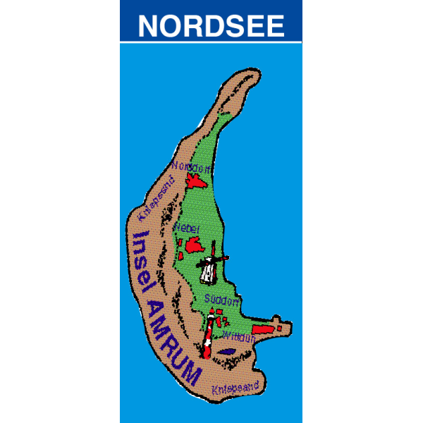 Insel Amrum Feuerzeuge Landkarte Leuchtturm Windmühle