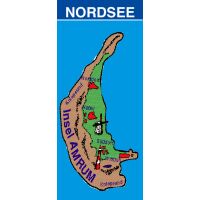 Insel Amrum Feuerzeuge Landkarte Leuchtturm Windmühle