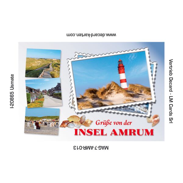 Insel Amrum Kühlschrankmagnete Grüße von der Insel Amrum Briefmarke