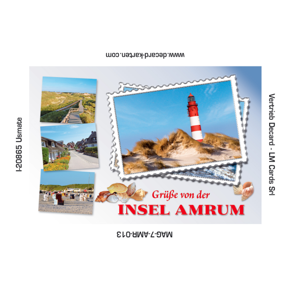 Insel Amrum Kühlschrankmagnete Grüße von der Insel Amrum Briefmarke