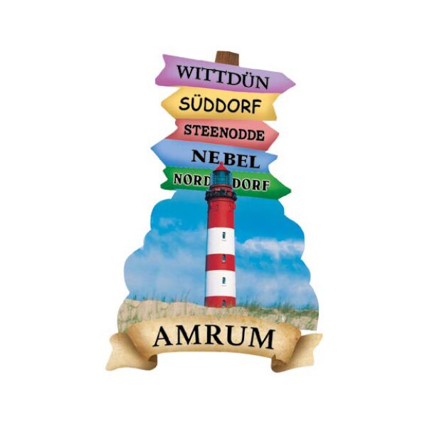 Insel Amrum Wegweiser Magnete Leuchtturm