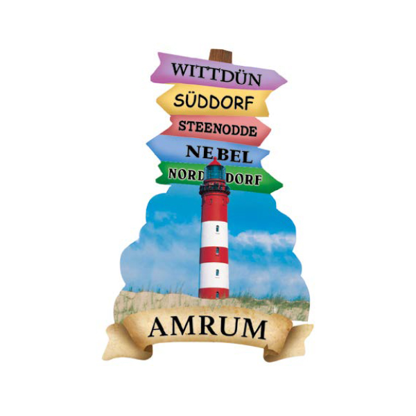 Insel Amrum Wegweiser Magnete Leuchtturm