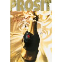 A - Neujahr  Glückwunschkarte mit Umschlag Prosit...