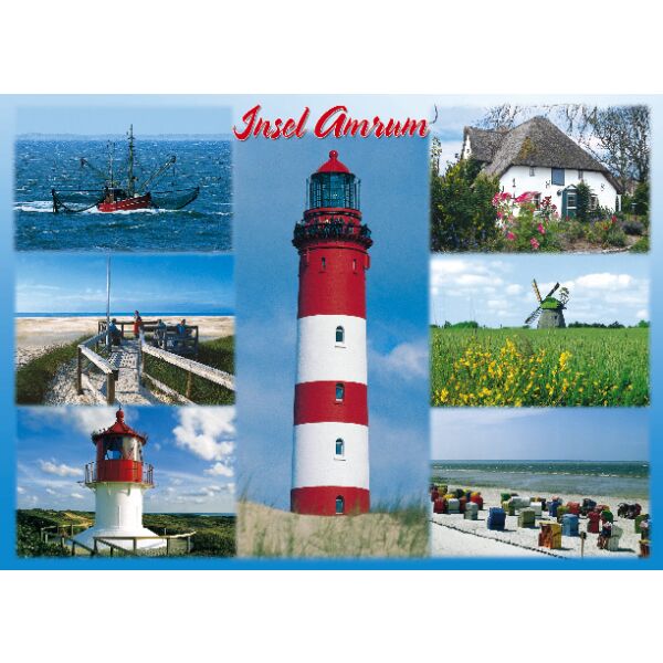 Insel Amrum Tischset Robben Leuchtturm