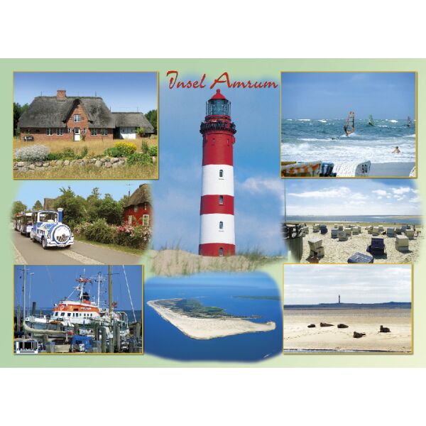 Insel Amrum Tischset Luftaufnahmen Leuchtturm Fähre