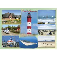 Insel Amrum Tischset Luftaufnahmen Leuchtturm Fähre