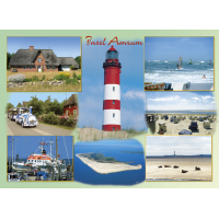 Insel Amrum Tischset Luftaufnahmen Leuchtturm Fähre