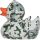Tarnflecken weiß Armee Bundeswehrente Berufsente Quietscheente Badeente ca. 8 cm gross