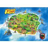 Insel Föhr Postkarten Landkarte mit Bildern