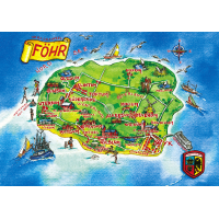Insel Föhr Postkarten Landkarte mit Bildern