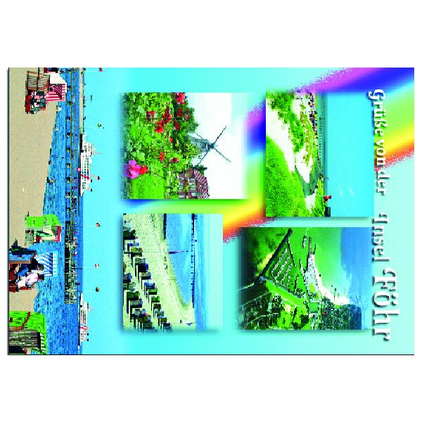 Insel Föhr Postkarten Grüße von der Insel Föhr Regenbogen