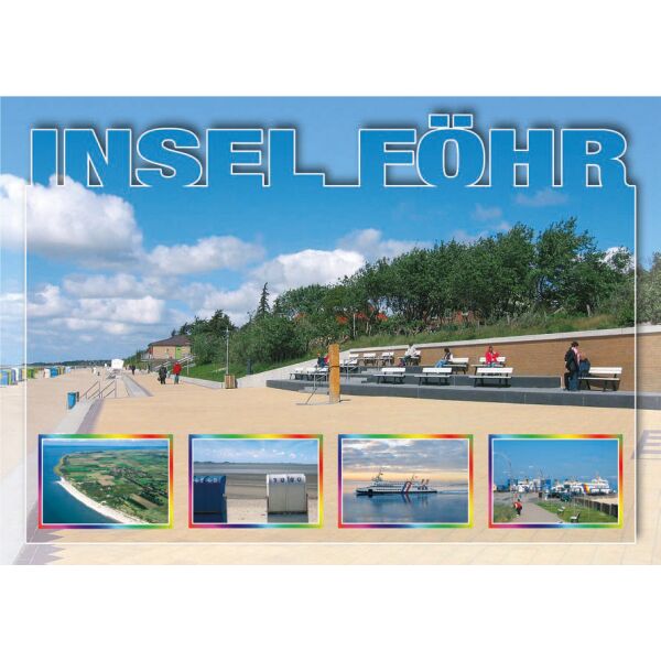 Insel Föhr Postkarten 5 Bilder Fähre Promende