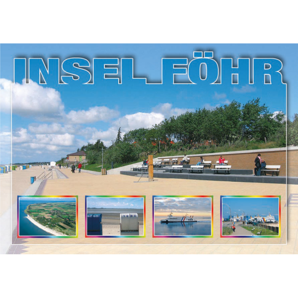 Insel Föhr Postkarten 5 Bilder Fähre Promende