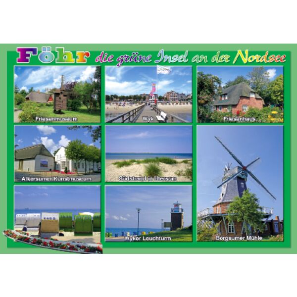 Insel Föhr Postkarten die grüne Insel an der Nordsee
