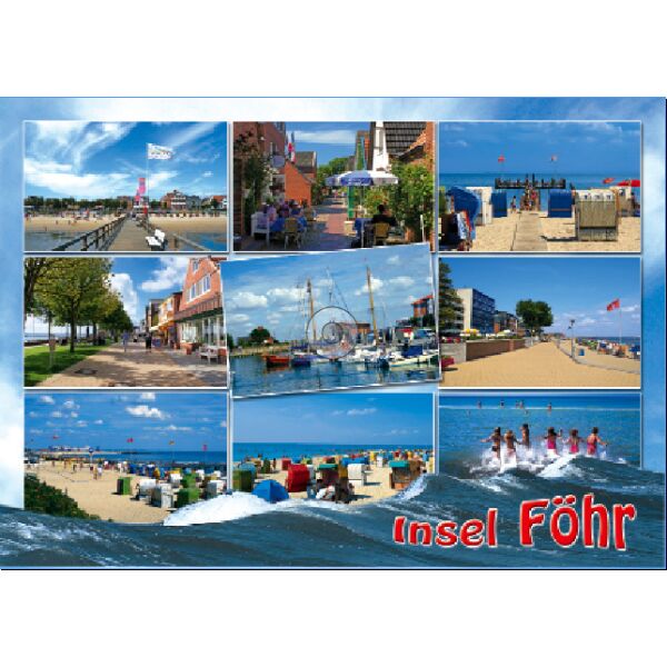 Insel Föhr Postkarten Strand Hafen Promenade