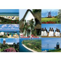 Insel Föhr Postkarten Leuchtturm Windmühle Strand