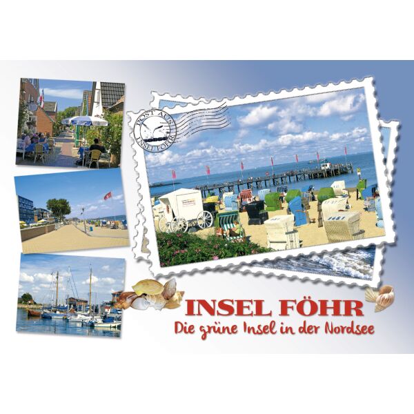 Insel Föhr Postkarten die grüne Insel in der Nordsee Promenade