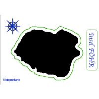Insel Föhr Klebekarten schwarz