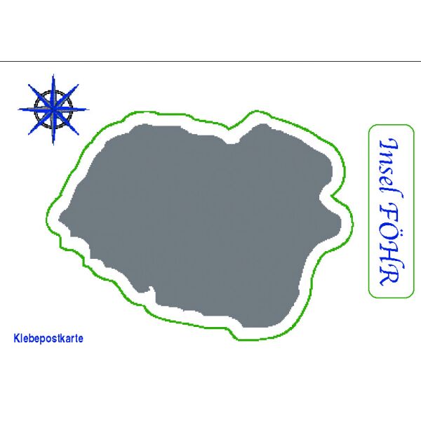 Insel Föhr Klebekarten silber