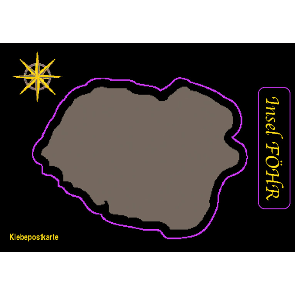 Insel Föhr Klebekarten silber