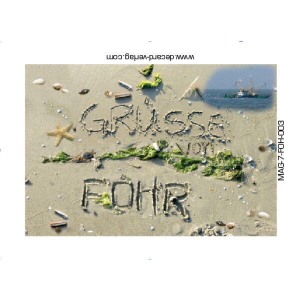 Insel Föhr Kühlschrankmagnete Grüße von Föhr im Sand