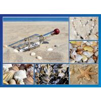 Insel Föhr Tischset Muscheln Seestern Herz Flaschenpost