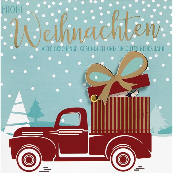Weihnachten Quadratische Glückwunschkarte mit Umschlag Moving Cards Beweglich Geschenk Frohe Weihnachten
