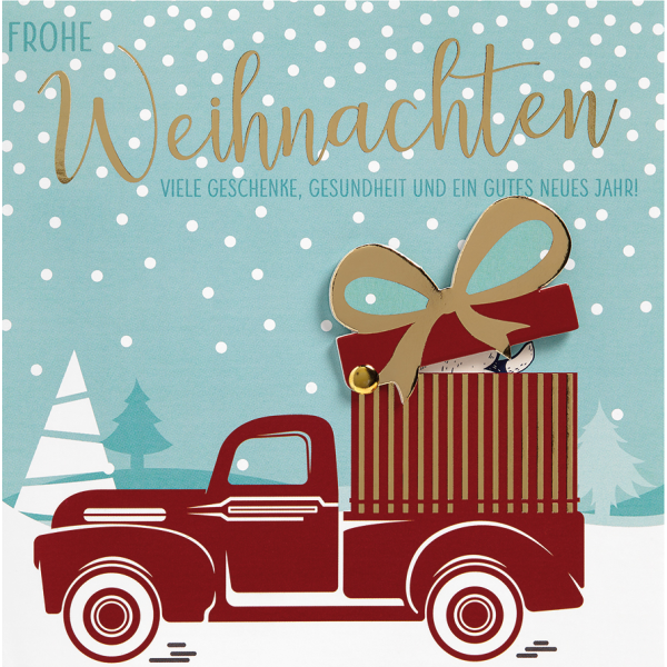 Weihnachten Quadratische Glückwunschkarte mit Umschlag Moving Cards Beweglich Geschenk Frohe Weihnachten