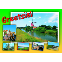 Greetsiel Postkarten Windmühlen Radfahrer Brücke