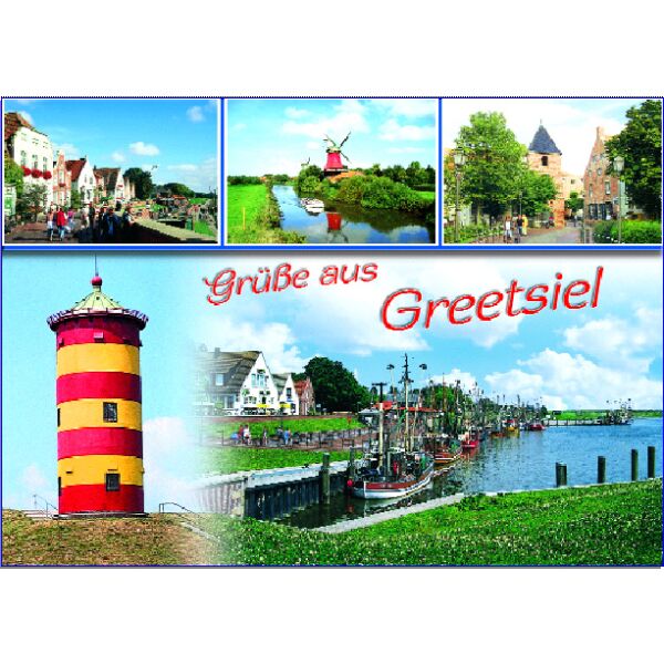 Greetsiel Postkarten Leuchtturm Grüße aus Greetsiel