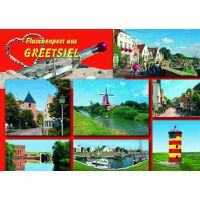Greetsiel Postkarten Flaschenpost aus Greetsiel Kirche...