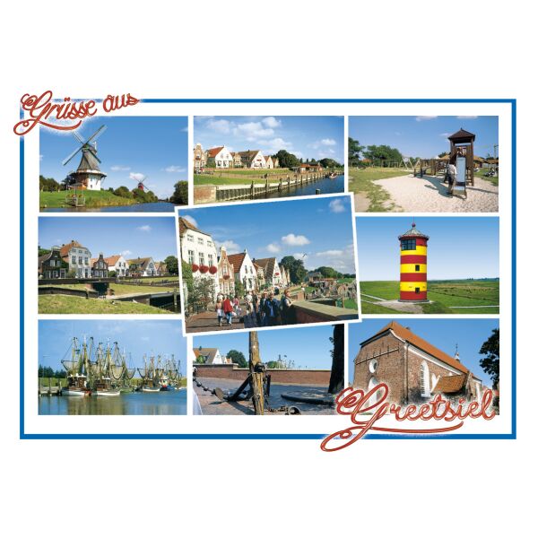 Greetsiel Postkarten Spielplatz Leuchtturm Kirche Hafen