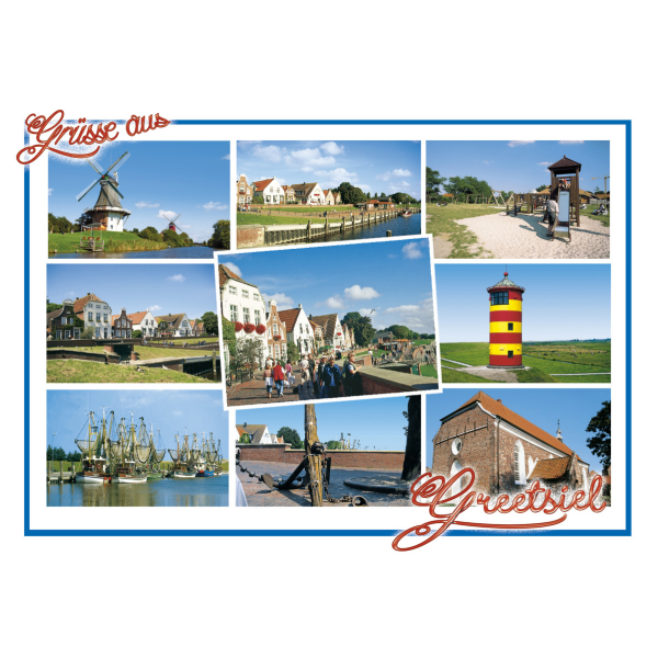 Greetsiel Postkarten Spielplatz Leuchtturm Kirche Hafen