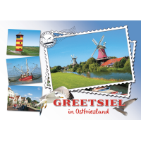 Greetsiel in Ostfriesland Postkarten Windmühlen...