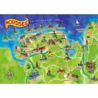 Ostfriesland Postkarten Landkarte Nordsee Bilder