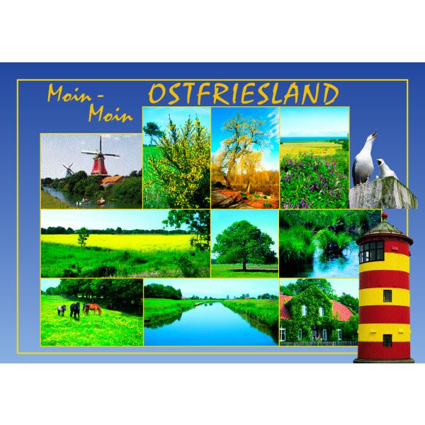 Ostfriesland Postkarten Moin Moin Landschaft