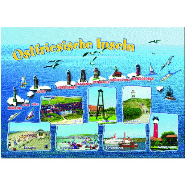 Ostfriesische Inseln Postkarten Landkarte Bilder